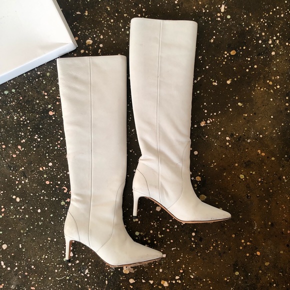 IRO Hygie Boots Off White Leather Heels - Picture 2 of 12